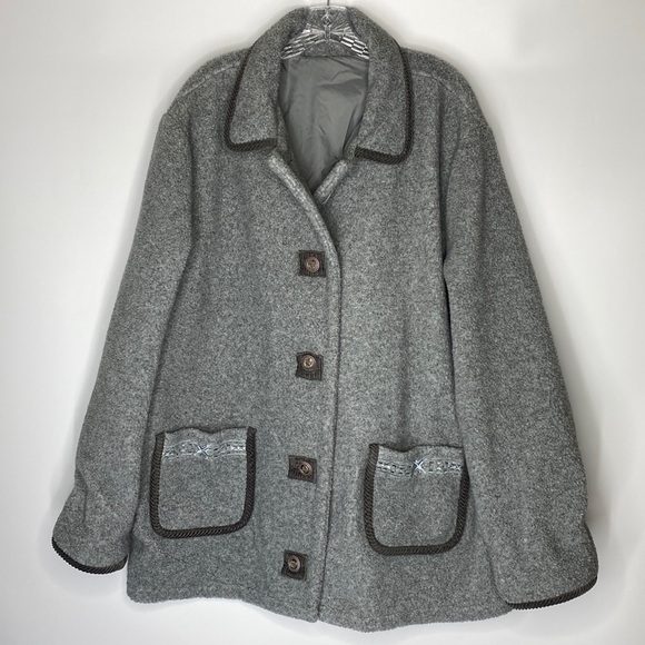 Vintage CBO New York Gray Fleece Reversible Jacket 90s Size 2X - Picture 1 of 10